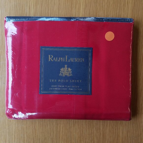 NoS Twin Sheets Set Ralph Lauren The Polo Sheet Red - Picture 2 of 12